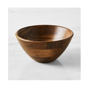 Natural Acacia Wooden Salad Bowl Premium Large Round Serving Bowl for Fruits, Vegetables, <b>Pasta</b> & Kitchen Dining Decor - Product Image 1