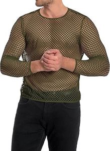 Breathable Man Mesh Cover up See Through <b>Fishnet</b> T-Shirt Muscles Fit Skinny Gym Bodybuilding Hip Hop Style T-shirts Washed Shirt - Product Image 3