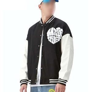 Blousons universitaires pour hommes, noir et blanc, 2026, service OEM ODM, qualité supérieure, dernier style, bon fournisseur avec impression de logo personnalisé, vêtements pour adultes - Product Image 1