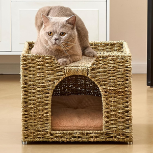 Maison pour chat en herbe de mer, design intemporel tissé à la main, grande taille, pour salon ou chambre, en provenance du Vietnam. - Product Image 2