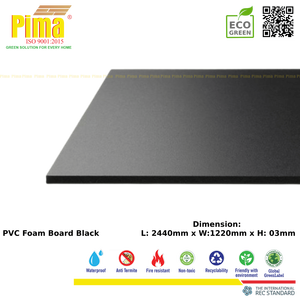 WPC PVC Foam Board <b>Sheet</b> 3mm Thick 0.6 G/cm3 Density <b>Black</b> Color Expanded Polyvinyl Panels Smooth Surface Advertising Boards - Product Image 5