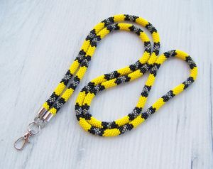 Handmade Colorful Beaded <b>Lanyard</b> Necklace Boho Style Key And ID Badge Holder for Women At Cheap Price - Product Image 3