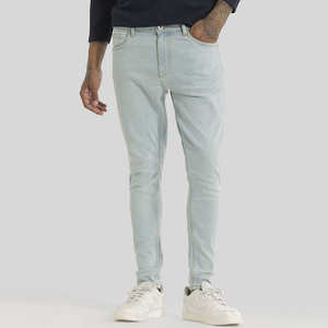 Jeans en denim pour hommes, style international, coupe droite, délavé, taille mi-haute, déchiré et vieilli, style urbain, vente en gros, grandes tailles, 100% haute qualité - Product Image 4