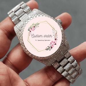 Reloj de Acero Inoxidable con Diamantes Moissanite de Claridad VVS Personalizados de Alta Calidad, Estilo Hip Hop para Raperos, Regalo Perfecto para Hombres y Mujeres - Product Image 1