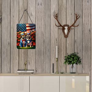 All American Pug Wall Door Hanging Prints Aluminum <b>Metal</b> Kitchen Wall Bar Bathroom <b>Plaque</b> Multicolor 12x16 Front Door Decor for - Product Image 3