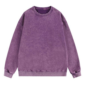 Sweat-shirt surdimensionné teinté, col rond, doublé polaire, pull décontracté marron pour l'hiver - Product Image 6
