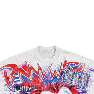 T-shirt blanc à manches courtes pour homme, imprimé personnalisé, coupe classique, col roulé, formel, 100% coton, tissu tricoté - Product Image 3