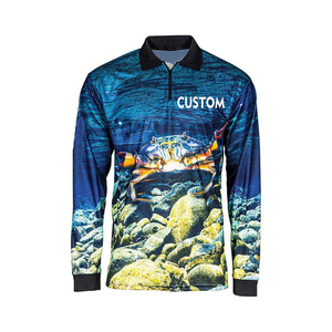 เสื้อโปโลแขนยาวสำหรับเล่นกีฬาและตกปลา ออกแบบ OEM พิมพ์ลายแบบซับลิเมชั่นตามสั่ง ผลิตจากโพลีเอสเตอร์ผสมสแปนเด็กซ์ 100% - Product Image 6