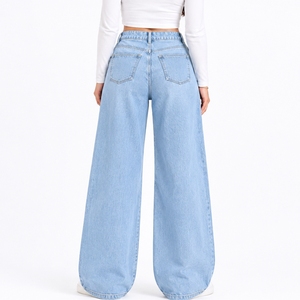 Pantalones Cargo de Mezclilla Lavada para Mujer, Jeans Casuales de Poliéster, Fabricante OEM, Proveedor Mayorista, Directo de Fábrica, Premium Pintados - Product Image 2