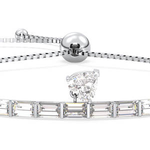 REYES Minimalist 4.3CT Lab Grown Diamond Bolo Lock Adjustable Chain <b>Bracelets</b> 14K 18K <b>White</b> Gold Custom Fine Jewelry For Women - Product Image 4