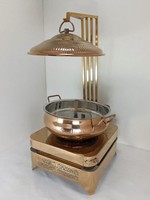 Service de vaisselle de luxe en acier inoxydable avec incrustation or rose PVD, chauffe-plats, buffet, portable, compatible lave-vaisselle, réutilisable