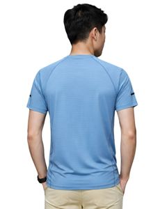 T-shirt de course pour homme bleu ciel, séchage rapide, respirant, léger, pour la gym, l'entraînement sportif, le fitness et les activités sportives - Product Image 2