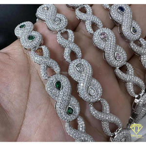 Pulsera de tenis unisex de plata de ley 925 con diamantes de moissanita de alta calidad, estilo hip hop, cadena y eslabones helados - Product Image 6