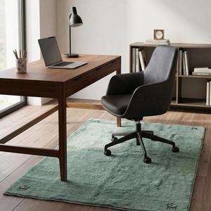 Tapis d'intérieur en laine noué à la main de qualité supérieure, doux, vert sauge, motif floral classique, pour la décoration de la maison - Product Image 3