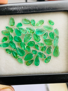 Natural Zambia Emerald Pear Cut AAA Quality Green Gemstones 43pcs Lot for Jewelry Making Perfect Polishing <b>Cheap</b> Price - Product Image 4