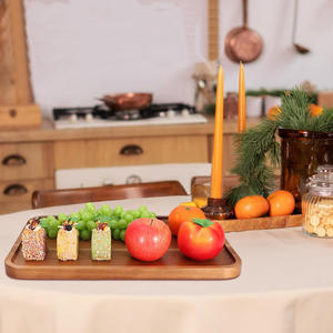 Platos de servicio rectangulares de madera de acacia de lujo, bandejas de madera para servir, tablas de charcutería para el hogar, platos de cargador, plato de queso para fiesta - Product Image 3