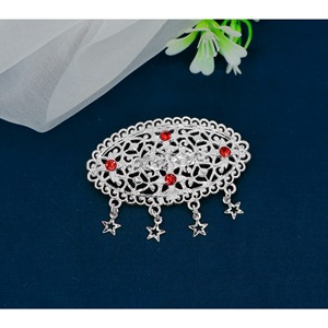 Factory Supply Indian Silver Plated <b>Brooches</b> Pins For <b>Women</b> Fashion <b>Brooch</b> Best Selling Hijab Pins Wedding, Engagement Gifts - Product Image 5