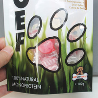 Sachet d'emballage alimentaire en plastique refermable personnalisé avec fermeture éclair pour aliments et friandises pour chiens et chats