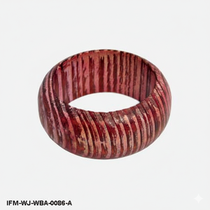 Brazalete de Madera Hecho a Mano Estilo Antiguo, Brazalete de Madera Gruesa con Marmoleado Rojo y Marrón Vintage para Mujer, Joyería Boho - Product Image 2