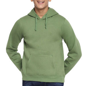 Sudadera con Capucha Verde para Hombre, Corte Regular, Felpa de Algodón, Informal, con Bolsillo, para Otoño - Product Image 1