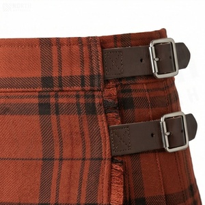 Women Plaid <b>Wrap</b> Mini Skirt Regular Waist Cotton Woven Adjustable Button Design All Seasons Style - Product Image 4