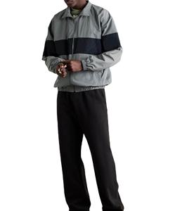 Men's Color Blocked <b>Racer</b> <b>Jacket</b> Zip Fly Stand Collar Water Resistant Polyester Outdoor Wear Regular Fit All Seasons - Product Image 5
