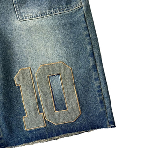 Pantalones Cortos de Mezclilla con Lavado Ácido Personalizados para Hombre y Mujer, Estilo Urbano, Corte Holgado, Vintage, OEM al por Mayor - Product Image 4