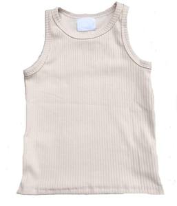 Camisetas de Lona Ecológicas Casuales Unisex Personalizadas para Bebés, sin Mangas, de Algodón Acanalado, de Color Sólido, Ropa Exterior para Niños - Product Image 4