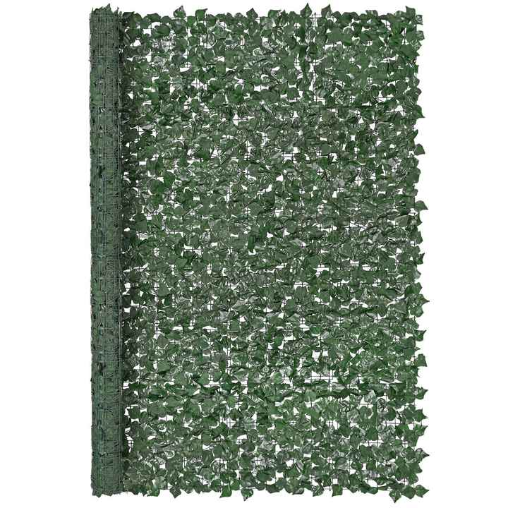 Ivy Privacy Fence 96 X 72 Artificial Green Wall Screen Strengthened Joint Faux Hedge Vine Leaf Decoration for Outdoor Garden