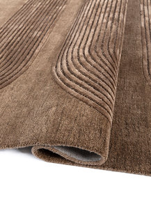 Custom Modern Geometric Wool Rug Hand Tufted brown Color Non-Slip for Home Office Picnic Decor Living - Product Image 1