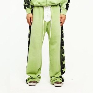 Unisex Flare Sweatpants Trousers Stacked Pants Printed Fleece <b>Joggers</b> - Product Image 1