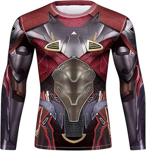 Quick Dry Breathable Polyester/Nylon Fabric Rashguards for Men Customizable Logo Half Sleeve MMA Rash Guard <b>Compression</b> <b>Shirt</b> - Product Image 1