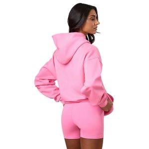 Sweat à capuche pour femme, rose clair, imprimé personnalisé sur le devant, doublure polaire, coupe décontractée, manches longues, toucher doux, imperméable - Product Image 2