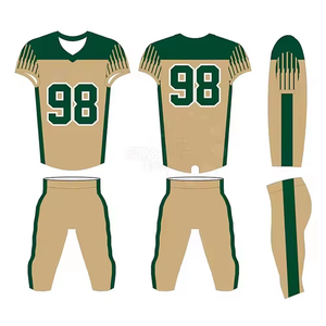 ชุดอเมริกันฟุตบอลแบบกำหนดเอง เสื้อเจอร์ซีย์ผ้าทวิลล์ระบายอากาศ แขนสั้น พร้อมชื่อและหมายเลขผู้เล่น - Product Image 4