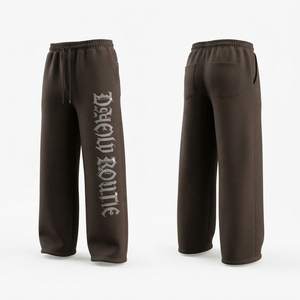 Pantalon de jogging pour homme en molleton de coton imprimé strass, taille à cordon, haute qualité, style pyjama, vêtement d'hiver ample - Product Image 5