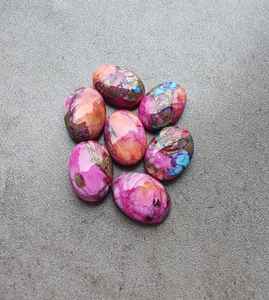 Cabujón ovalado de turquesa rosa de ostra espinosa, piedra suelta calibrada para fabricación de joyas y manualidades - Product Image 6