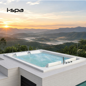 Bañera de Hidromasaje Moderna de Acrílico Cuadrada con Función de Masaje para Uso en Interiores en Hoteles y Villas - Product Image 4