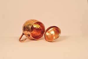 Luxury Solid Copper <b>Mug</b> with Lid Stylish Drinking Cup for Kitchen and Dining From Indian Supplier - Product Image 5