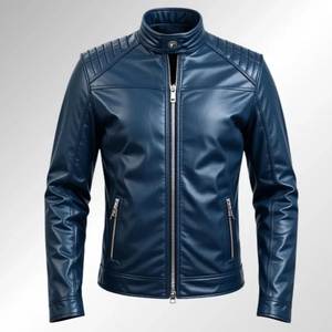 Veste en cuir pour homme, design personnalisé et tendance, fabriquée au Pakistan, produit haut de gamme, veste en cuir pour hommes et motards, veste d'hiver - Product Image 3