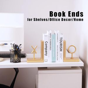 Sujetalibros de Metal Dorado, Resistentes, Decorativos y Modernos, con Base Antideslizante, Elegantes Soportes para Libros para Estantes, Oficina y Hogar - Product Image 5