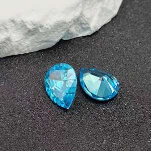 Piedra Preciosa de Aguamarina en Forma de Pera, Facetada, Corte Lágrima Natural, Piedra Suelta de Aguamarina, Varios Tamaños, Joyería - Product Image 3