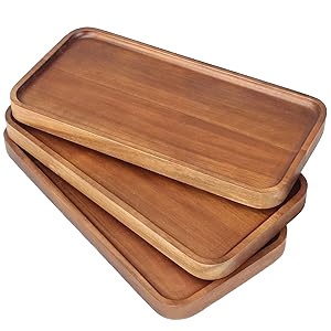 Plateau de service de luxe en bois massif, plateau décoratif pour ottoman, plateau de valet pour la maison, l'hôtel, le restaurant - Product Image 2