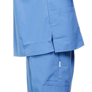 Conjunto de uniforme médico azul para hombre, de algodón y poliéster, con cuello en V y bolsillo, pantalones de uniforme de hospital, conjunto de uniforme médico de algodón y poliéster - Product Image 6