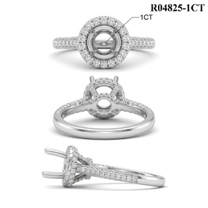 Classic Design 18K Solid White Gold Natural Diamond Brilliant Cut Semi Mounting Engagement Ring Prong Setting for Anniversary - Product Image 6