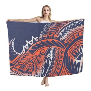 Paréo de plage maxi unique à imprimé tribal polynésien pour femme, cache-maillot de bain personnalisé, vêtement de plage imperméable, style hawaïen estival - Product Image 4