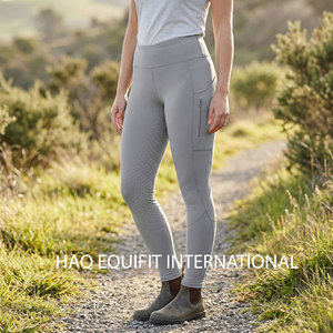 Leggings de equitación para mujer con agarre de silicona en las rodillas, pantalones de equitación elásticos, transpirables y de cintura alta. - Product Image 5