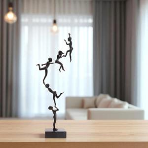 Escultura de Metal y Mármol: El Progreso en Forma de Objeto Decorativo para el Hogar, Ideal para Estantes, Repisas o Librerías - Product Image 4