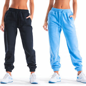 Pantalon de jogging en molleton épais pour femme, taille haute à cordon de serrage, coupe-vent, respirant, logo personnalisé, vente en gros - Product Image 1