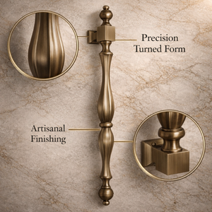 Poignée de porte en laiton massif SOLARIUS, finition moderne |   Portes en bois durables pour l'entrée des hôtels en extérieur |   Matériel architectural - Product Image 4