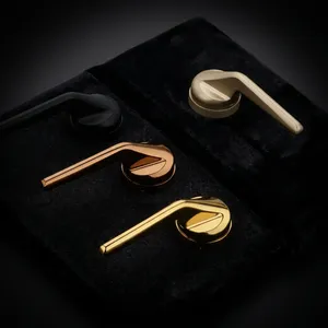 Modern Door <b>Handles</b> Contemporary Design Black Bronze Gold Rose Gold Matte Finish Easy Installation For Home Office Interior Door - Product Image 4